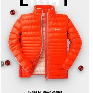 Cotopaxi Fuego LT 950 Fill Water Resistant Goose Down Jacket Medium Orange